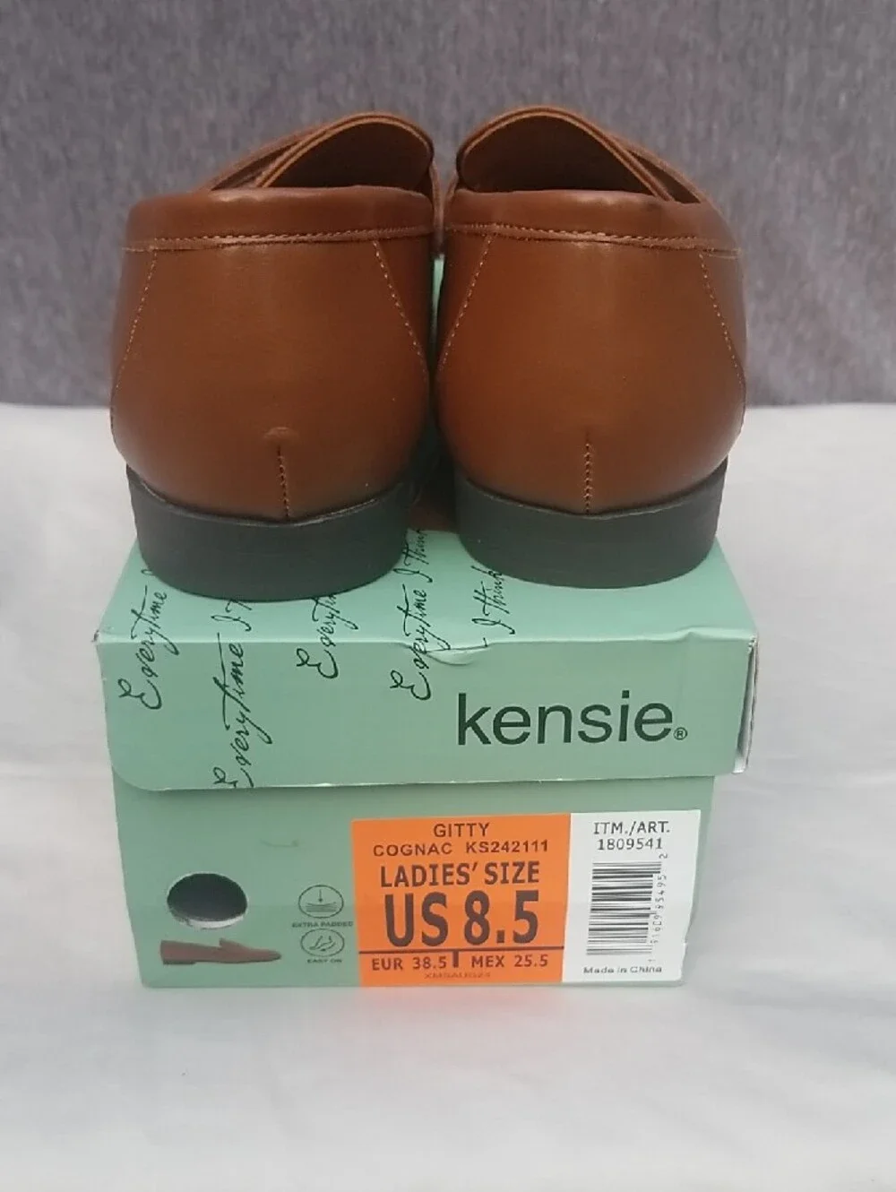 Kensie Gitty Cognac Brown Penny Loafers for Women 8.5